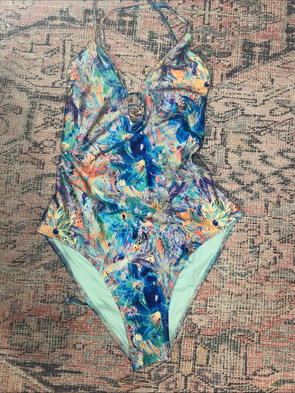 Born Primitive Blue Multi Floral One-Piece Swimsuit